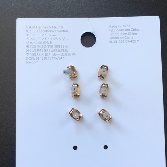 H&M Bundle of 3 pairs of mini gold / crystal studs - Picture 5 of 6